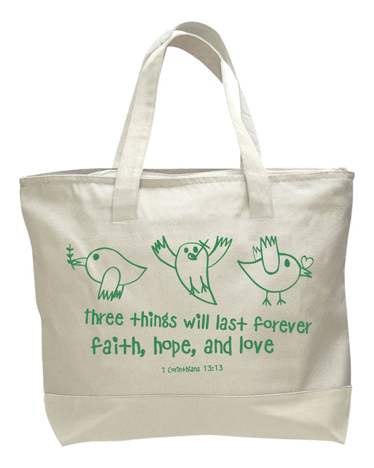 Faith Hope Love Tote Bag
